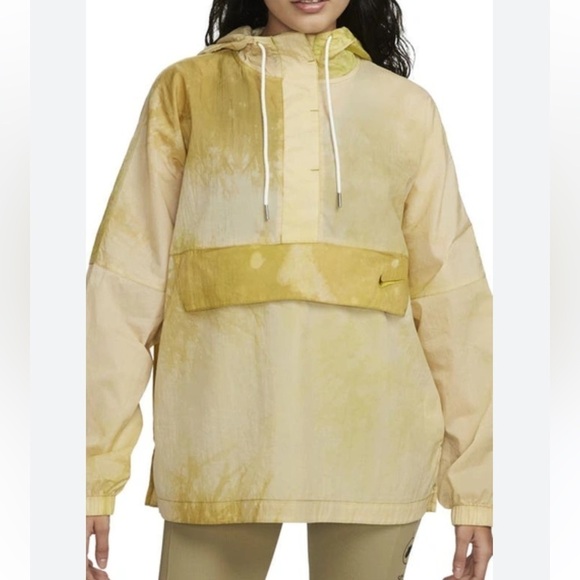 NIKE Women's Woven Wave Dye Jacket Anorak Pullover Green Size 1X NEW - Picture 1 of 8